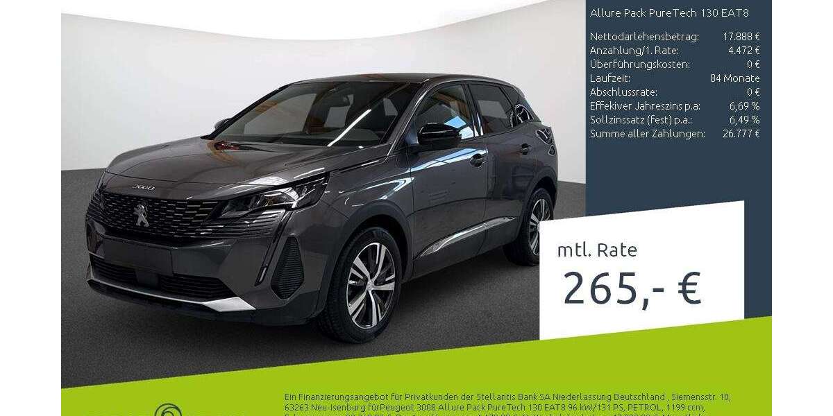 Peugeot 3008 43.022 km 22.484 &euro; Dülmen 48249
