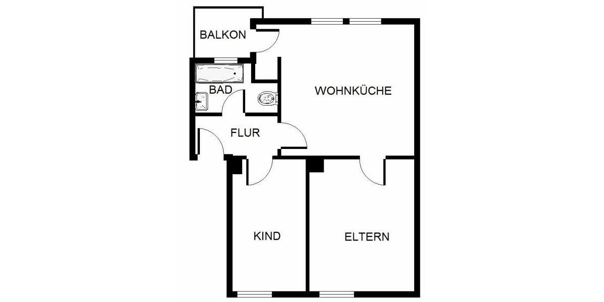Erdgeschoßwohnung Gelsenkirchen Gelsenkirchen-Mitte - 2 Zimmer, 49 m&sup2;, 415&euro; | Angebot:26275214