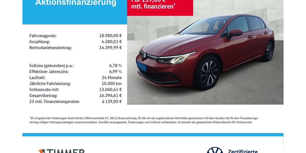 VW Golf 41.230 km 18.980 &euro; Borken 46325