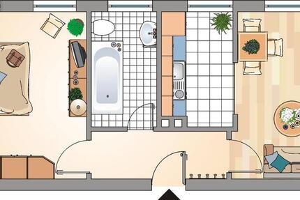 Wohnung Recklinghausen Grullbad - 2 Zimmer, 45 m&sup2;, 195&euro; | Angebot:26279235