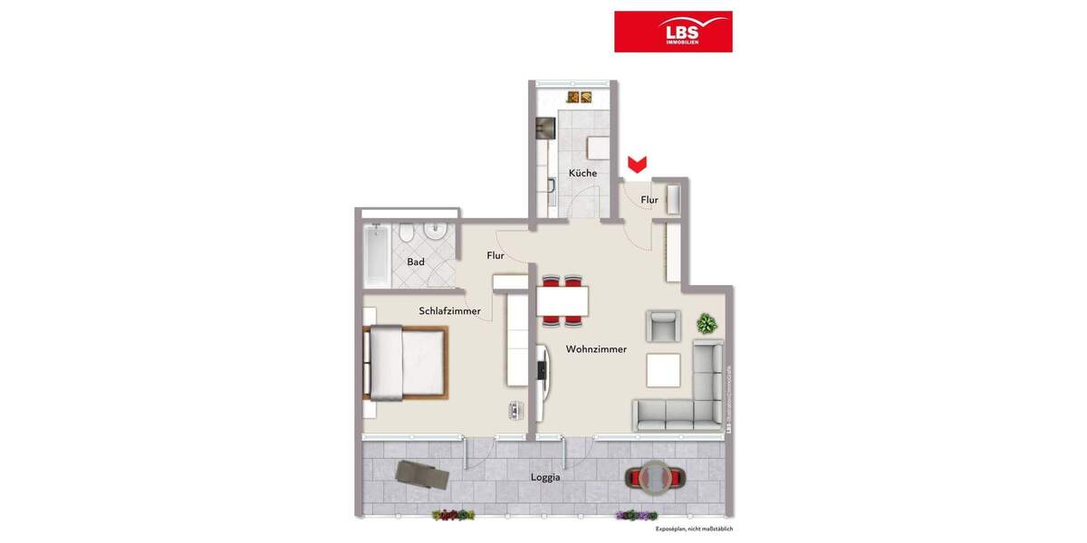Etagenwohnung Marl Alt-Marl - 2 Zimmer, 62 m&sup2;, 560&euro; | Angebot:26155995