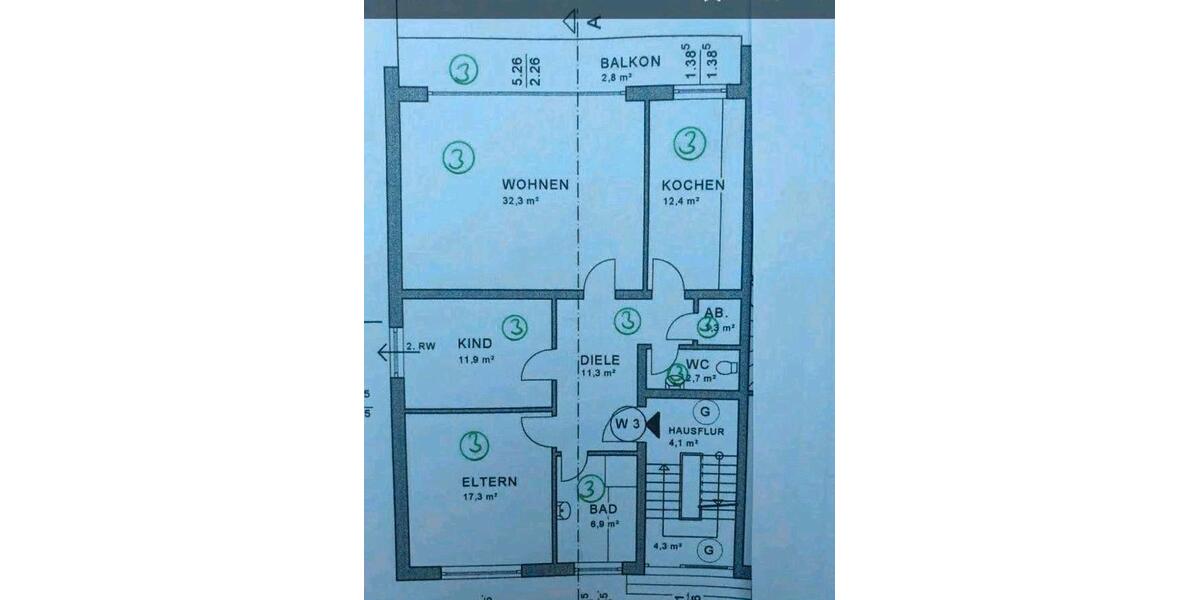 Etagenwohnung Dorsten Alt-Wulfen - 3.5 Zimmer, 99 m&sup2;, 289.000&euro; | Angebot:26948007