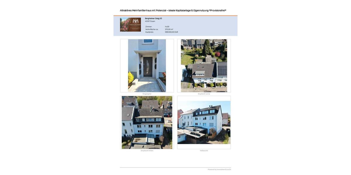 Mehrfamilienhaus, Wohnhaus Essen Stadtbezirk IV - 599.000&euro; | Angebot:26221165