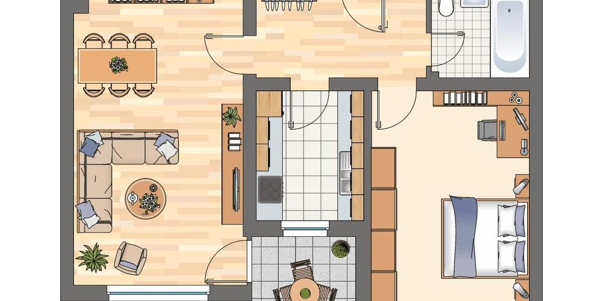 Etagenwohnung Essen Stadtbezirk III - 2 Zimmer, 65 m&sup2;, 589&euro; | Angebot:23594374