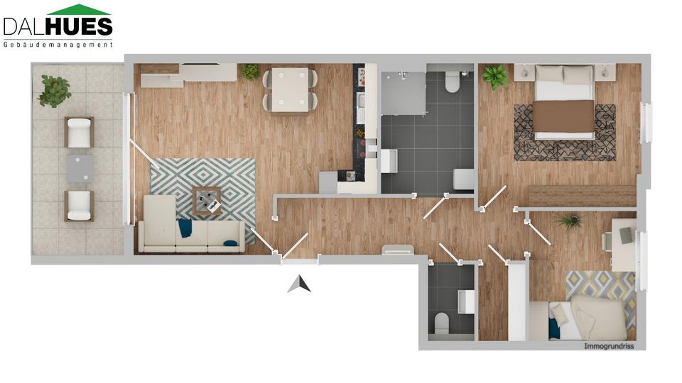 Etagenwohnung Rhede - 3 Zimmer, 86 m&sup2;, 1.141&euro; | Angebot:24522809