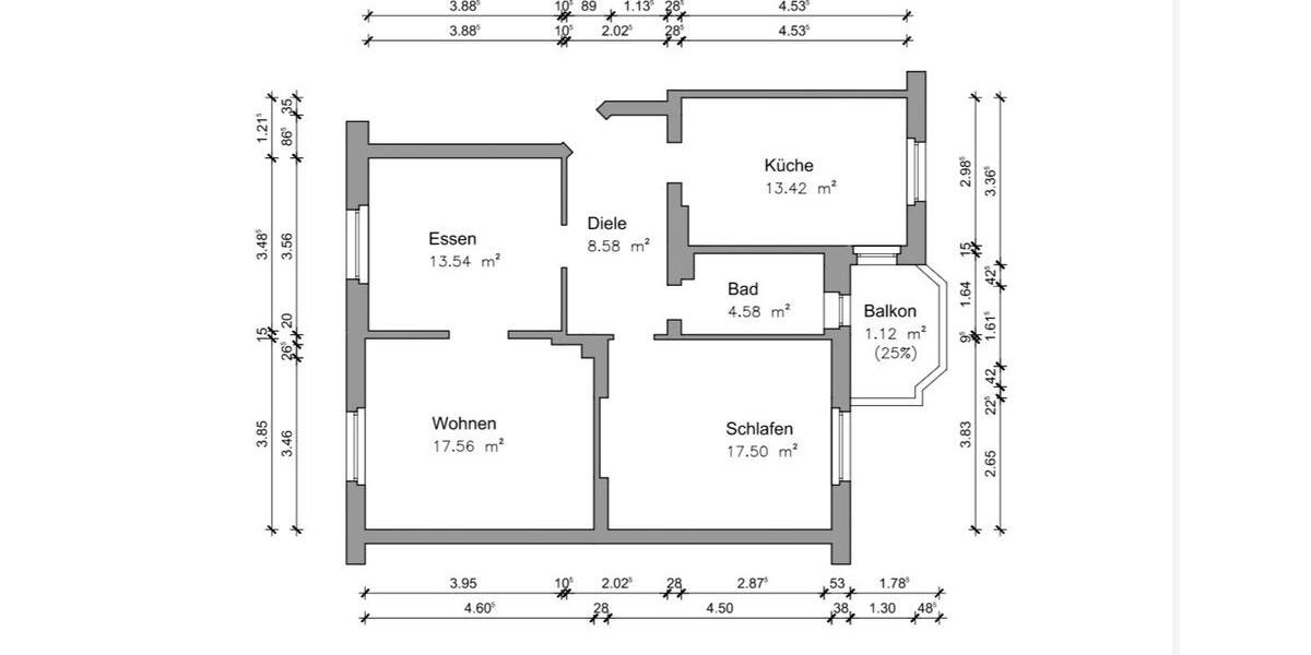 Etagenwohnung Essen Stadtbezirk II - 3.5 Zimmer, 77 m&sup2;, 339.000&euro; | Angebot:27219054