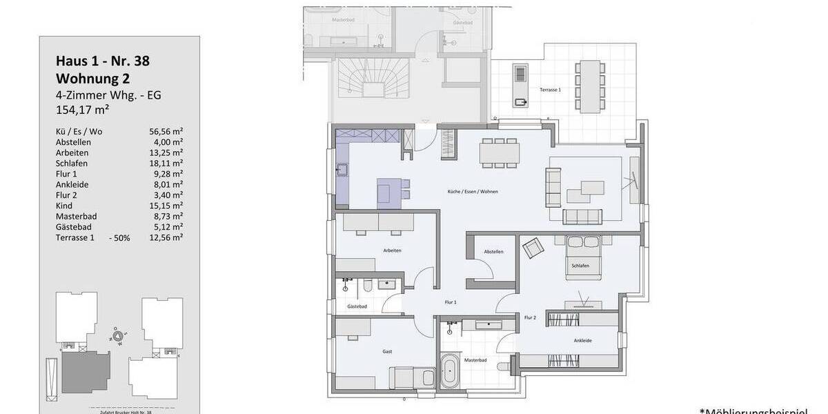 Etagenwohnung Essen / Bredeney Bredeney - 4 Zimmer, 154 m&sup2;, 2.930&euro; | Angebot:25926825
