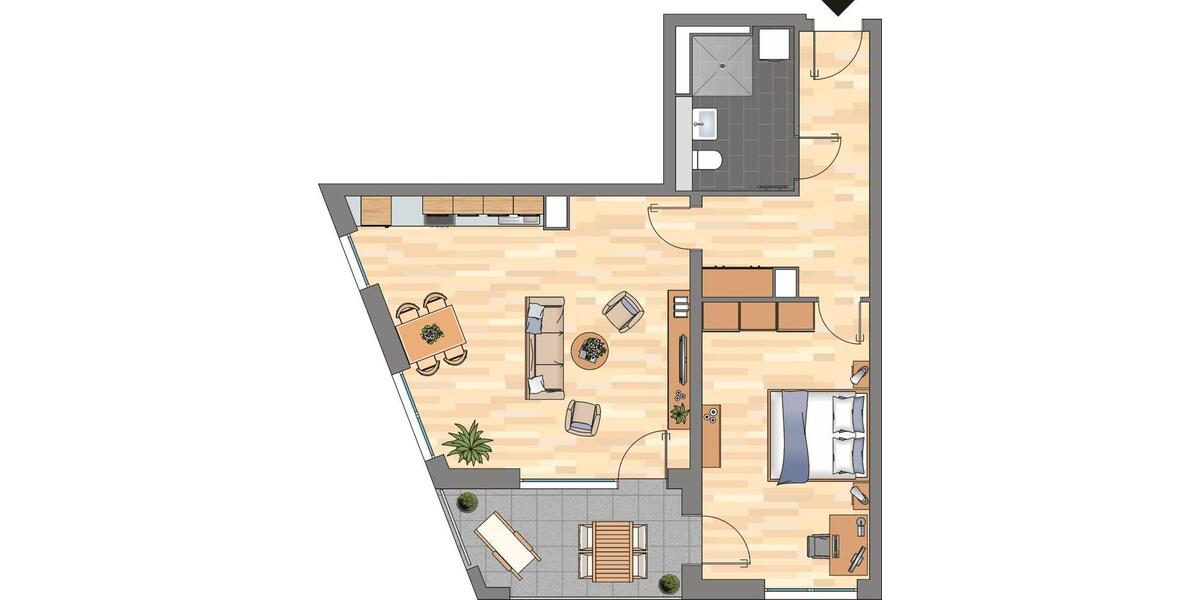 Erdgeschoßwohnung Essen Südviertel - 2 Zimmer, 74 m&sup2;, 929&euro; | Angebot:26302219