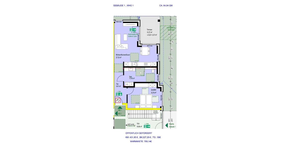 Erdgeschoßwohnung Borken - 2 Zimmer, 64 m&sup2;, 435&euro; | Angebot:26292997