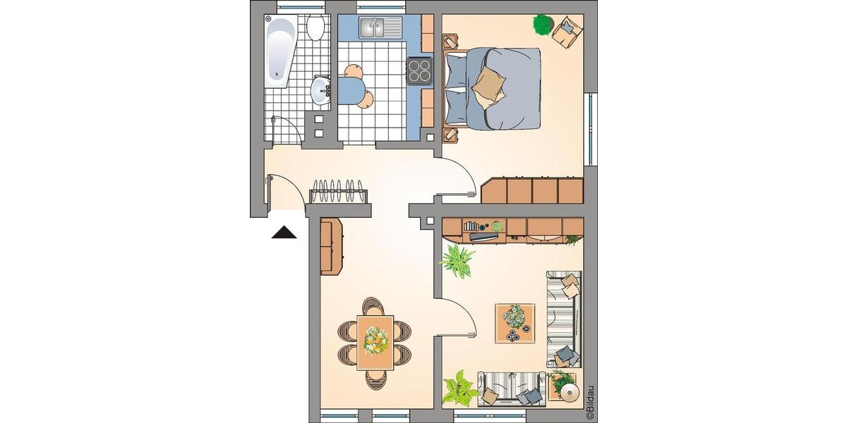 Etagenwohnung Recklinghausen Grullbad - 3.5 Zimmer, 59 m&sup2;, 243&euro; | Angebot:26262475