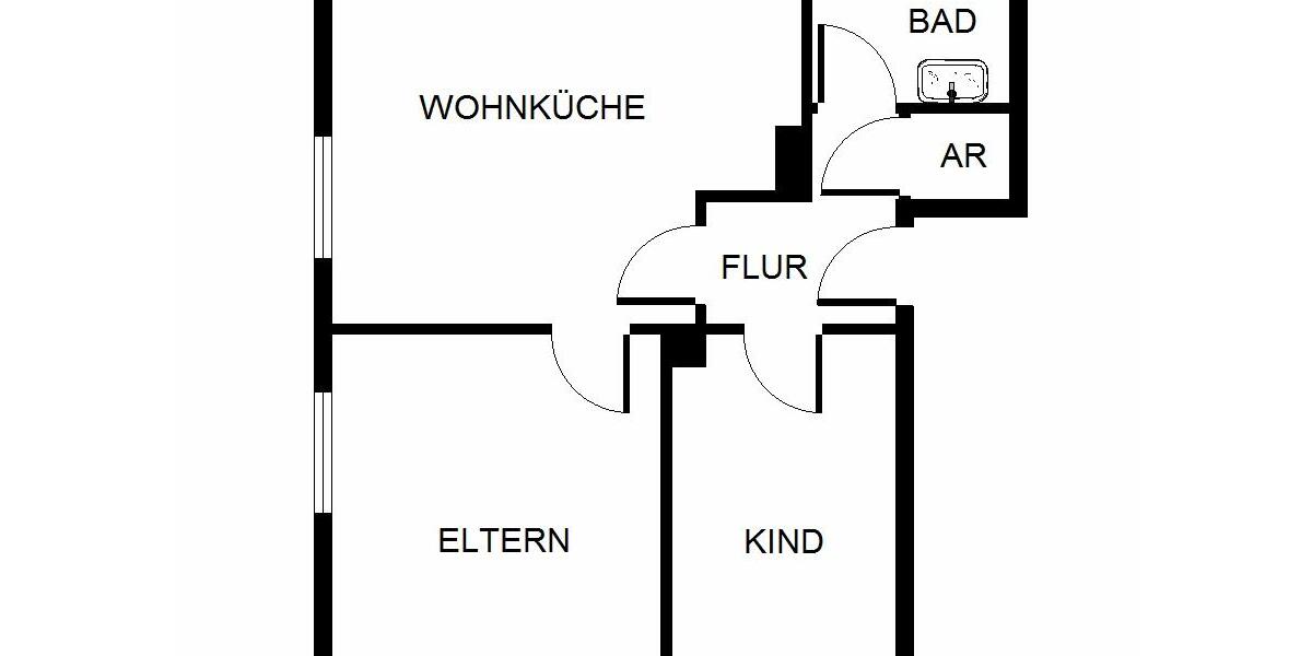 Erdgeschoßwohnung Gelsenkirchen Gelsenkirchen-Nord - 2 Zimmer, 50 m&sup2;, 319&euro; | Angebot:18858070