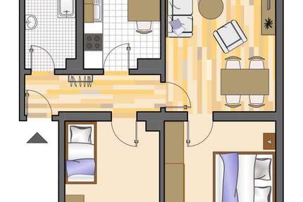 Wohnung Marl Drewer-Nord - 3 Zimmer, 61 m&sup2;, 489&euro; | Angebot:26729429