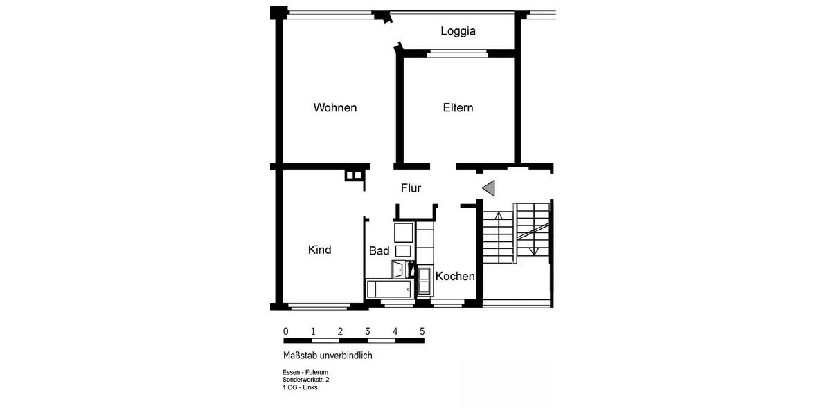 Etagenwohnung Essen Stadtbezirk III - 3 Zimmer, 69 m&sup2;, 738&euro; | Angebot:26232666