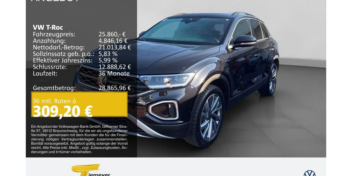 VW T-Roc 22.874 km 24.980 &euro; Recklinghausen 45663