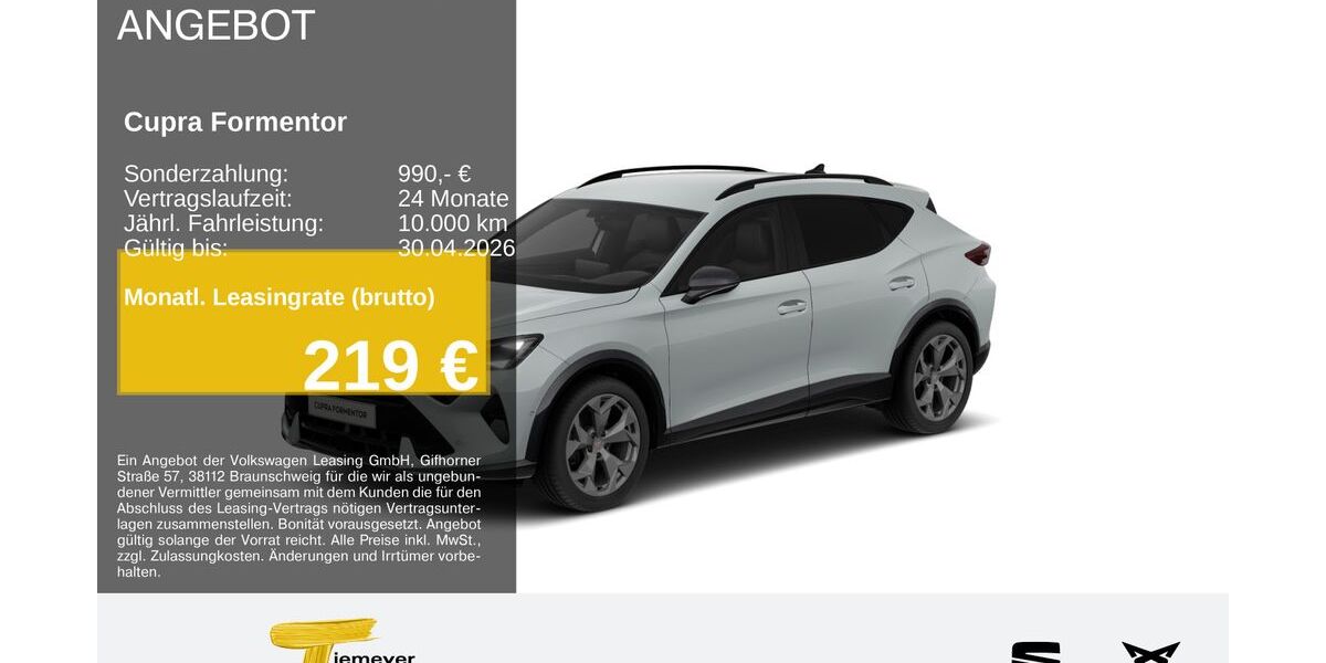 Cupra Formentor 18.133 km 32.760 &euro; Bochum 44809