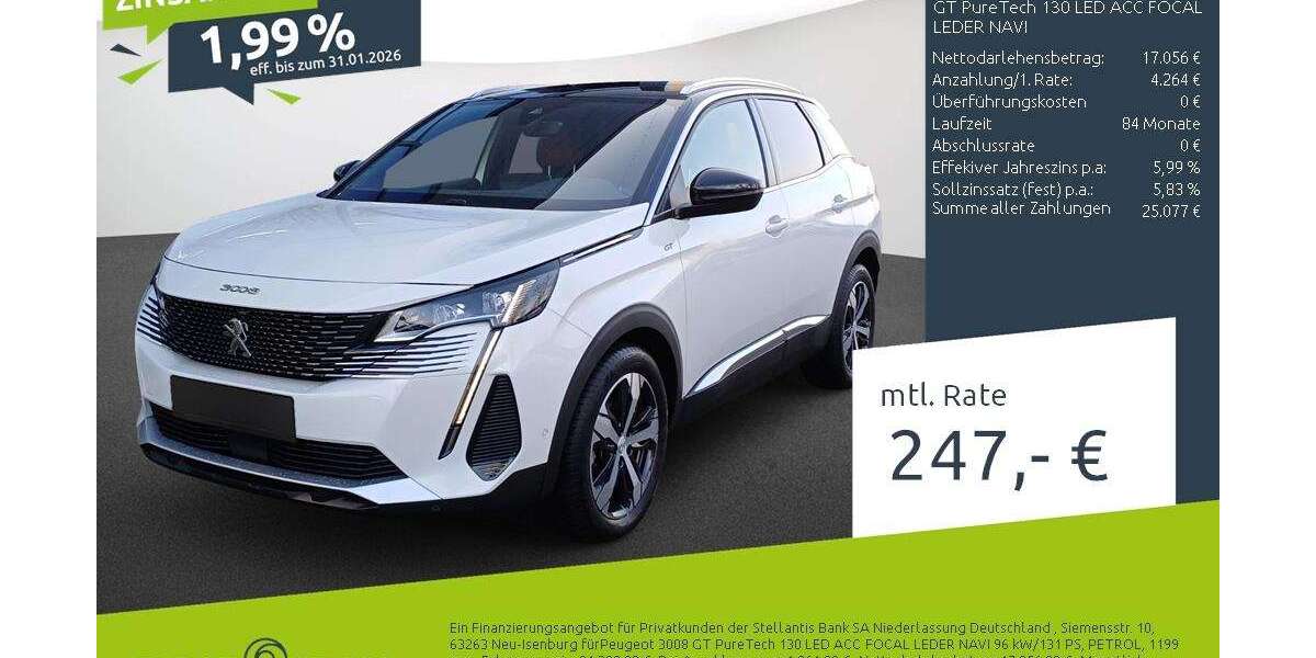 Peugeot 3008 30.839 km 21.779 &euro; Borken 46325