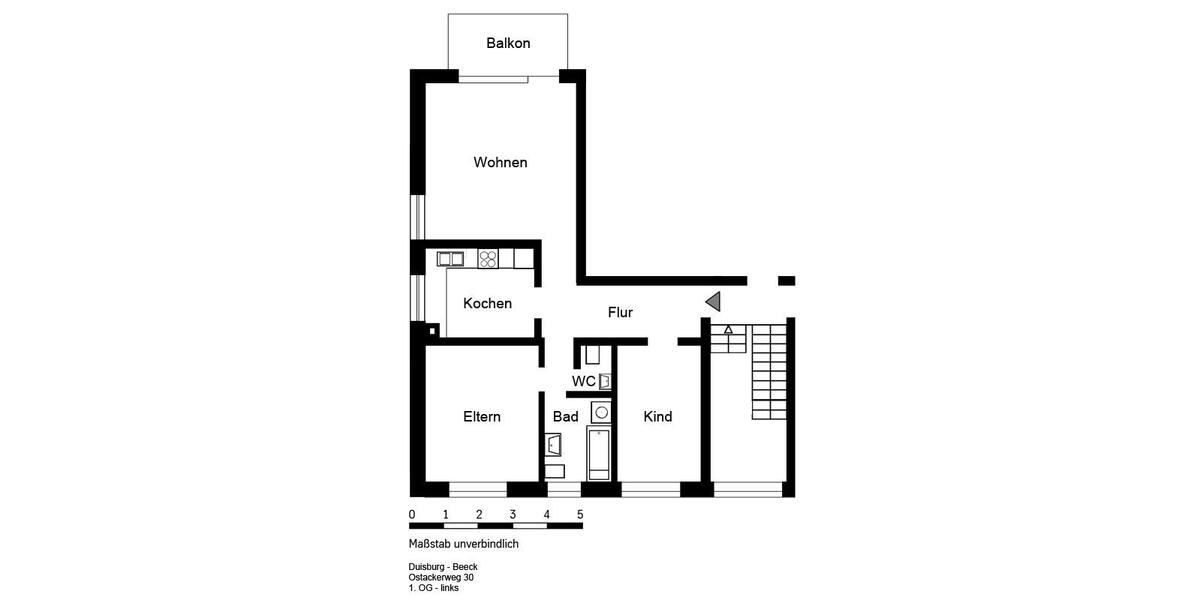 Etagenwohnung Duisburg Beeck - 3.5 Zimmer, 71 m&sup2;, 599&euro; | Angebot:26290035