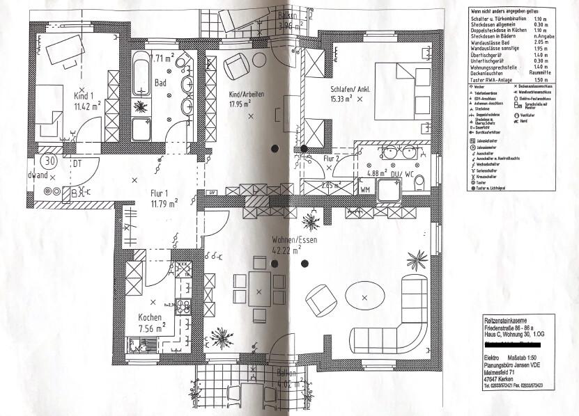 Etagenwohnung Wesel Fusternberg - 4 Zimmer, 127 m&sup2;, 1.150&euro; | Angebot:25792031
