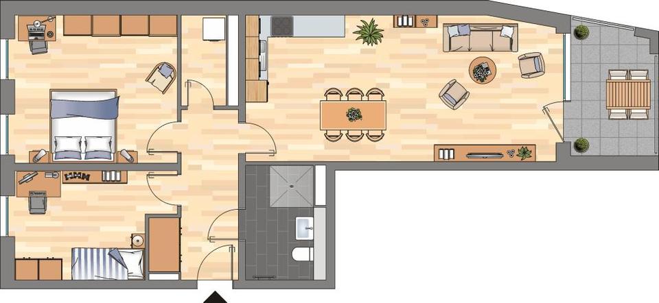 Etagenwohnung Essen Südviertel - 3 Zimmer, 86 m&sup2;, 1.089&euro; | Angebot:26297031