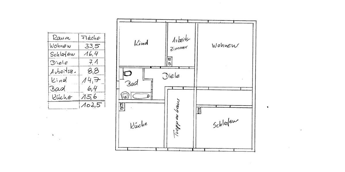 Etagenwohnung Essen Stadtbezirk III - 4 Zimmer, 103 m&sup2;, 1.075&euro; | Angebot:26292985