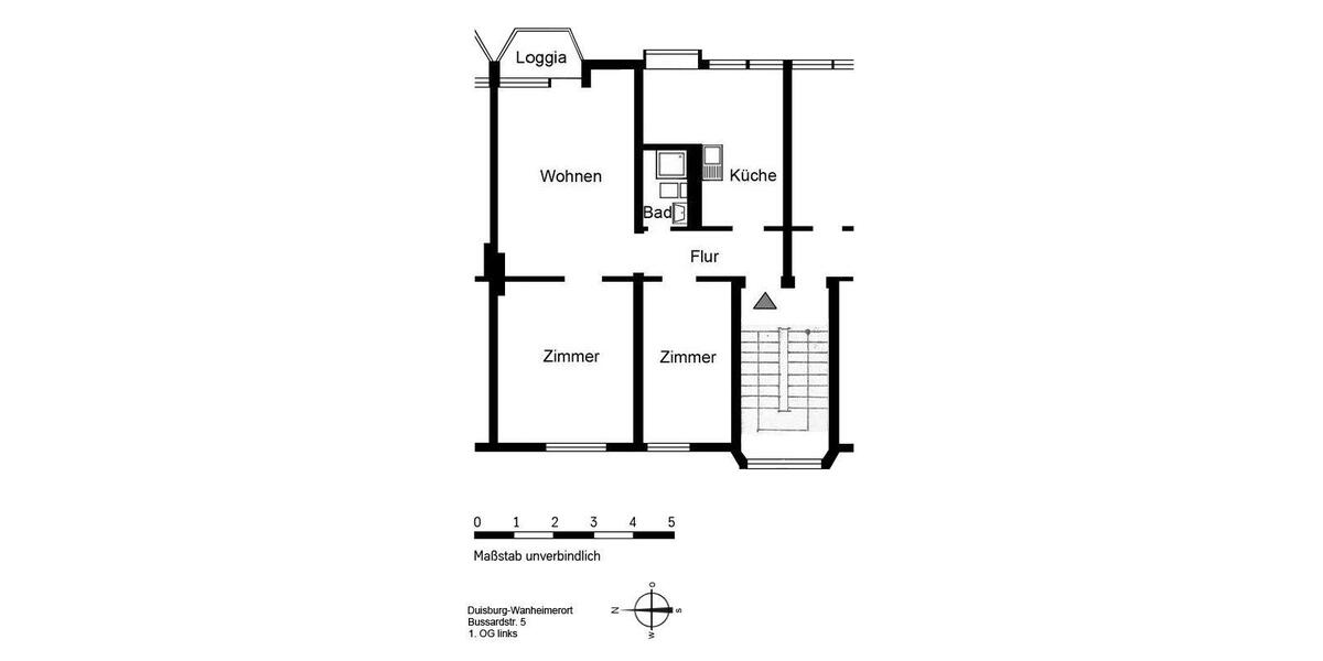 Etagenwohnung Duisburg Duisburg-Mitte - 3 Zimmer, 61 m&sup2;, 615&euro; | Angebot:26300933