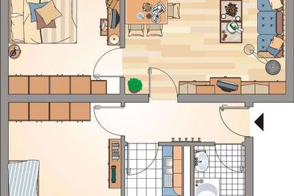 Wohnung Recklinghausen Grullbad - 3 Zimmer, 57 m&sup2;, 237&euro; | Angebot:26334374