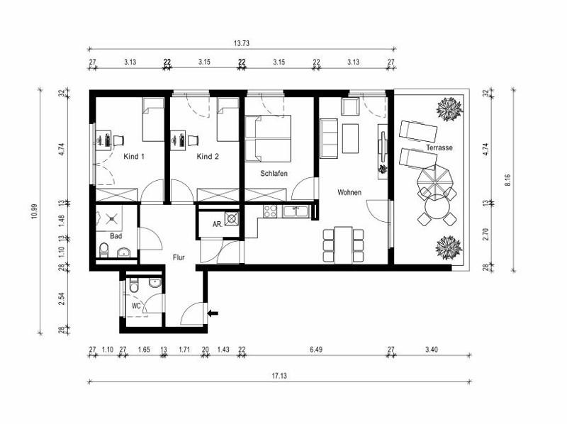 Etagenwohnung Bochum Bochum-Südwest - 4 Zimmer, 116 m&sup2;, 1.507&euro; | Angebot:25153105