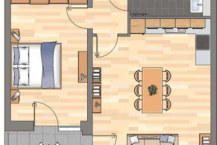 Wohnung Essen Südviertel - 2 Zimmer, 70 m&sup2;, 879&euro; | Angebot:26273241