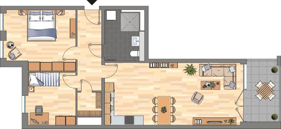 Etagenwohnung Essen Südviertel - 3 Zimmer, 85 m&sup2;, 1.059&euro; | Angebot:26297033