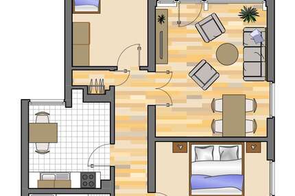 Wohnung Gelsenkirchen Scholven - 4 Zimmer, 71 m&sup2;, 499&euro; | Angebot:25539157