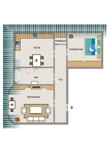 Dachgeschoßwohnung Essen Stadtbezirk III - 2.5 Zimmer, 55 m&sup2;, 520&euro; | Angebot:24757751