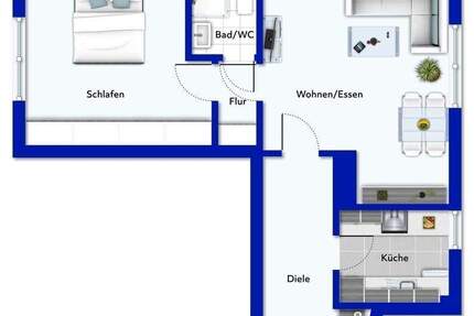 Wohnung Essen Altenessen-Nord - 2 Zimmer, 55 m&sup2;, 99.000&euro; | Angebot:25686846