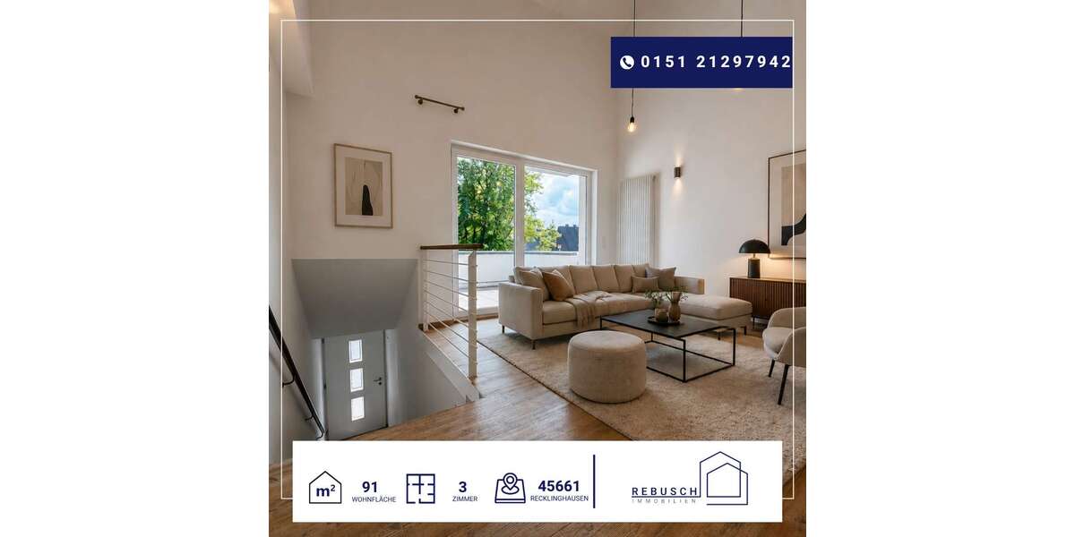 Etagenwohnung Recklinghausen Grullbad - 3 Zimmer, 91 m&sup2;, 250.000&euro; | Angebot:27326879